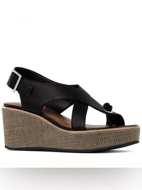 Donald J Pliner Black Alanee 01Wedge Sandals